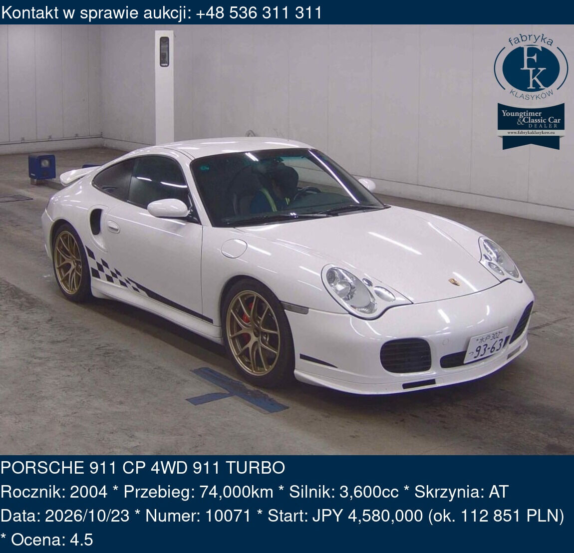 PORSCHE 911 CP 4WD 911 TURBO 2004 - zdjęcie 2