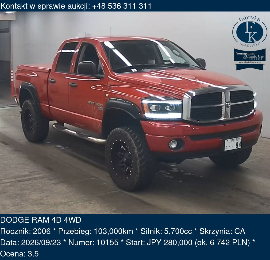 DODGE RAM 4D 4WD 2006 - zdjęcie 2
