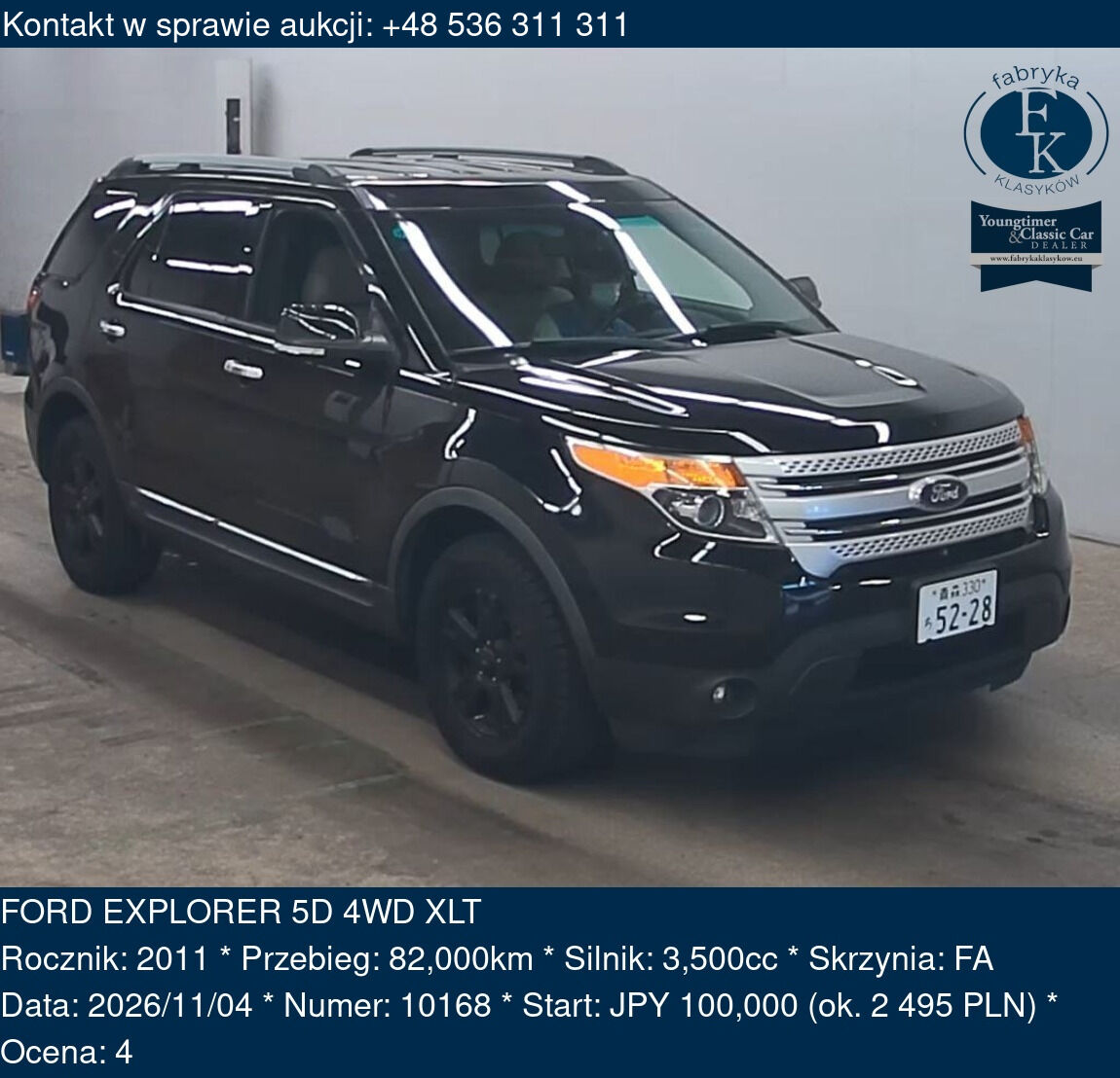 FORD EXPLORER 5D 4WD XLT 2011 - zdjęcie 2