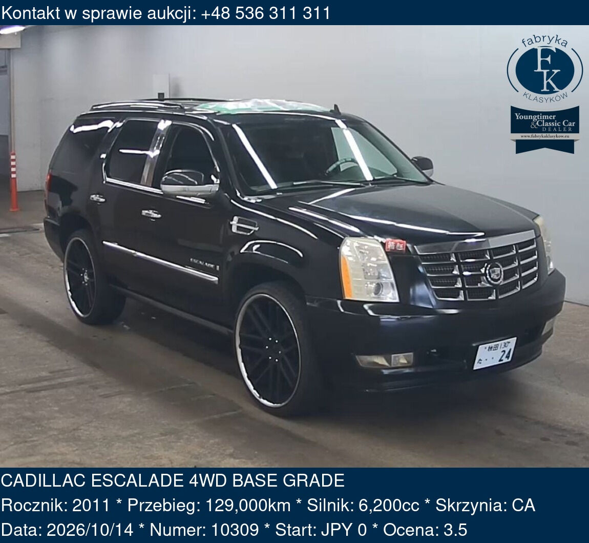 CADILLAC ESCALADE 4WD BASE GRADE 2011 - zdjęcie 2