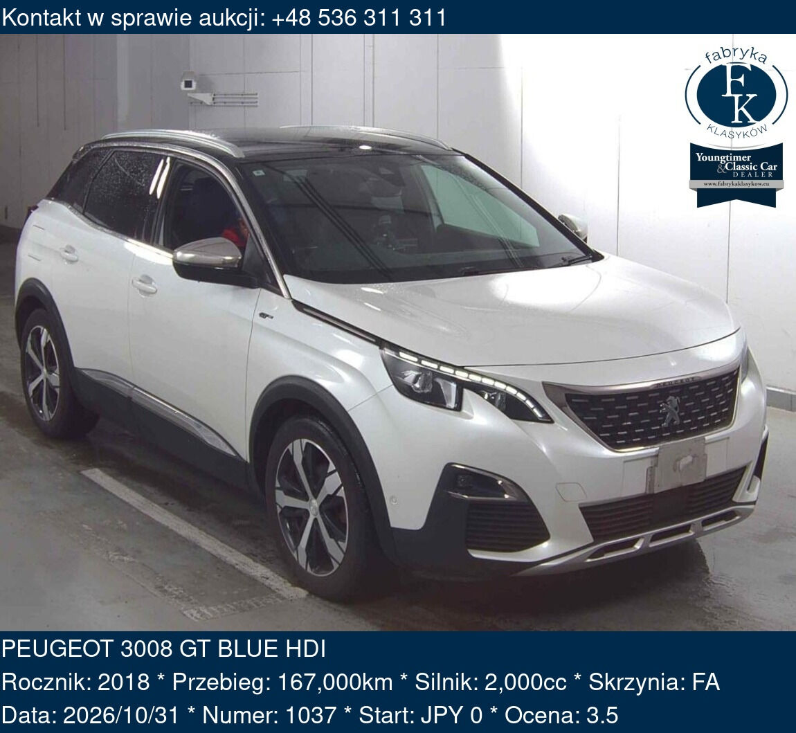 PEUGEOT 3008 GT BLUE HDI 2018 - zdjęcie 2