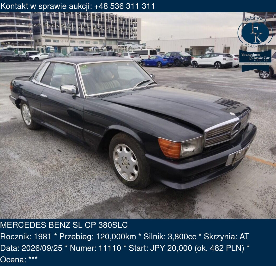 MERCEDES BENZ SL CP 380SLC 1981 - zdjęcie 2