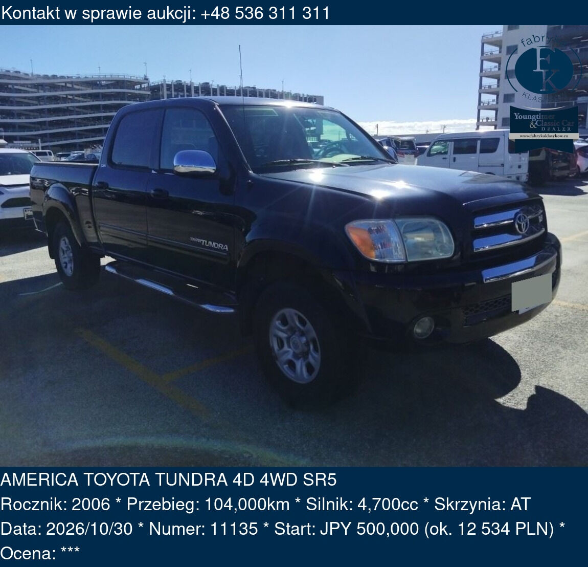 AMERICA TOYOTA TUNDRA 4D 4WD SR5 2006 - zdjęcie 2