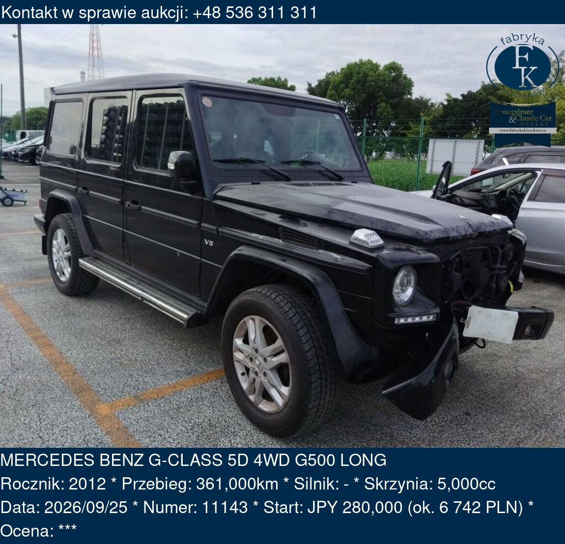 MERCEDES BENZ G-CLASS 5D 4WD G500 LONG 2012 - zdjęcie 2