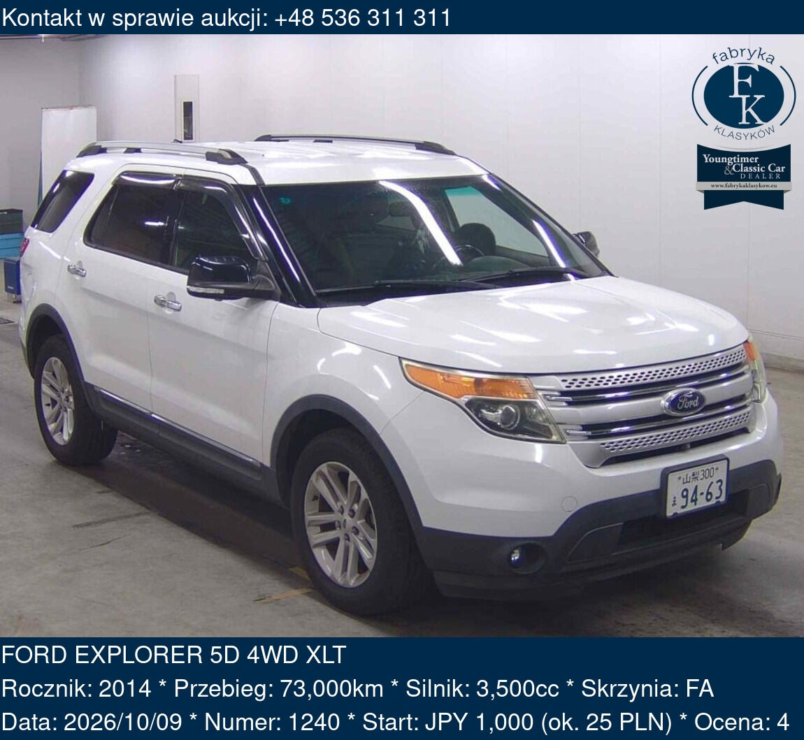 FORD EXPLORER 5D 4WD XLT 2014 - zdjęcie 2