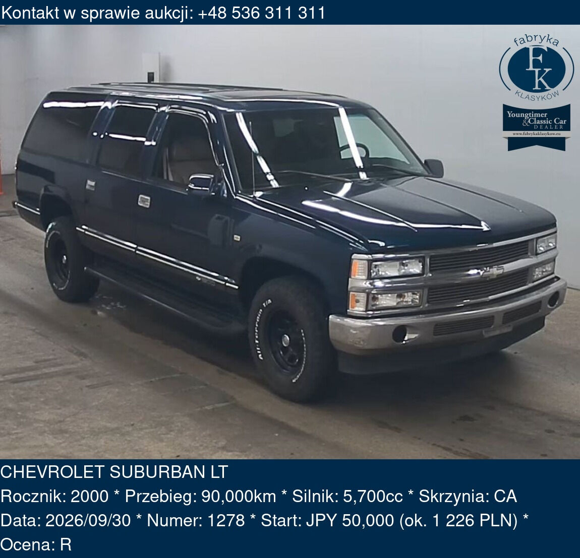 CHEVROLET SUBURBAN LT 2000 - zdjęcie 2