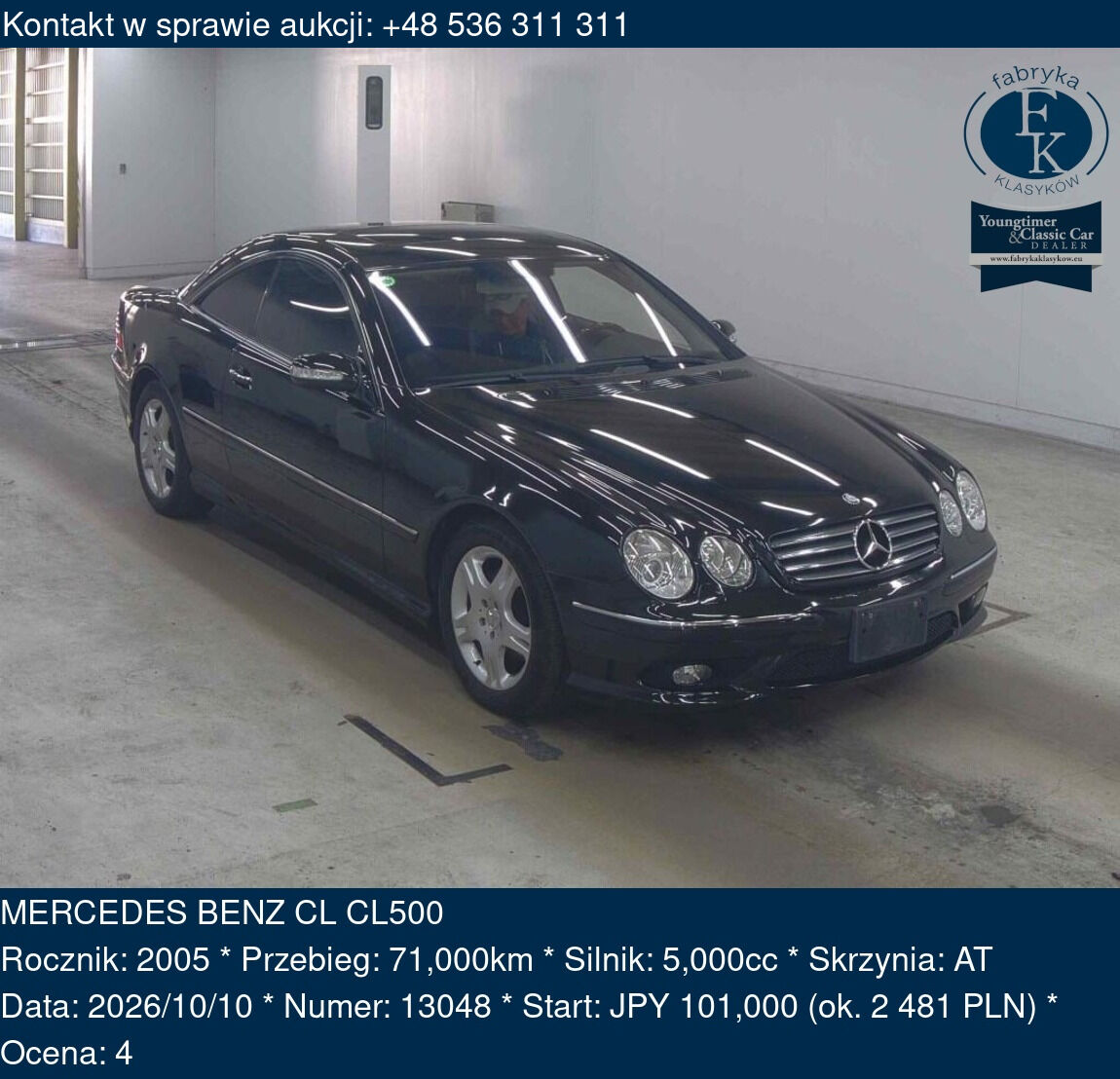 MERCEDES BENZ CL CL500 2005 - zdjęcie 2
