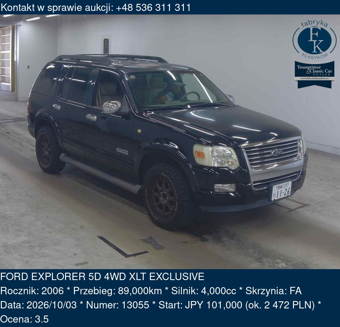 FORD EXPLORER 5D 4WD XLT EXCLUSIVE 2006 - zdjęcie 2