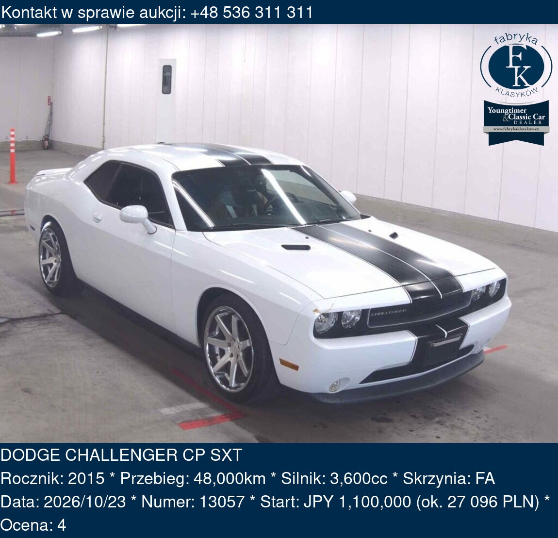 DODGE CHALLENGER CP SXT 2015 - zdjęcie 2