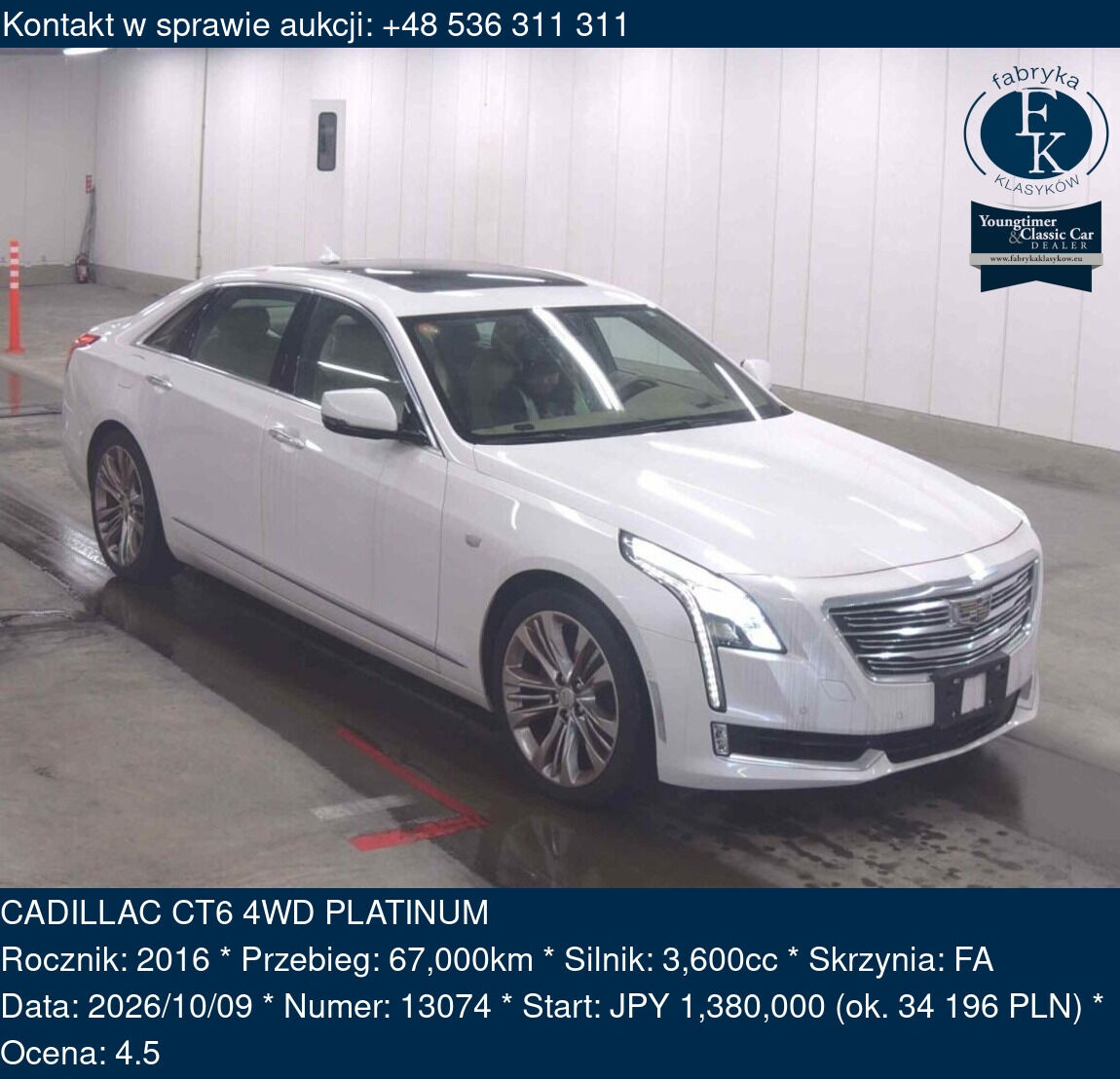 CADILLAC CT6 4WD PLATINUM 2016 - zdjęcie 2
