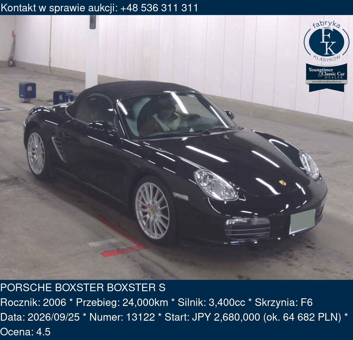 PORSCHE BOXSTER BOXSTER S 2006 - zdjęcie 2