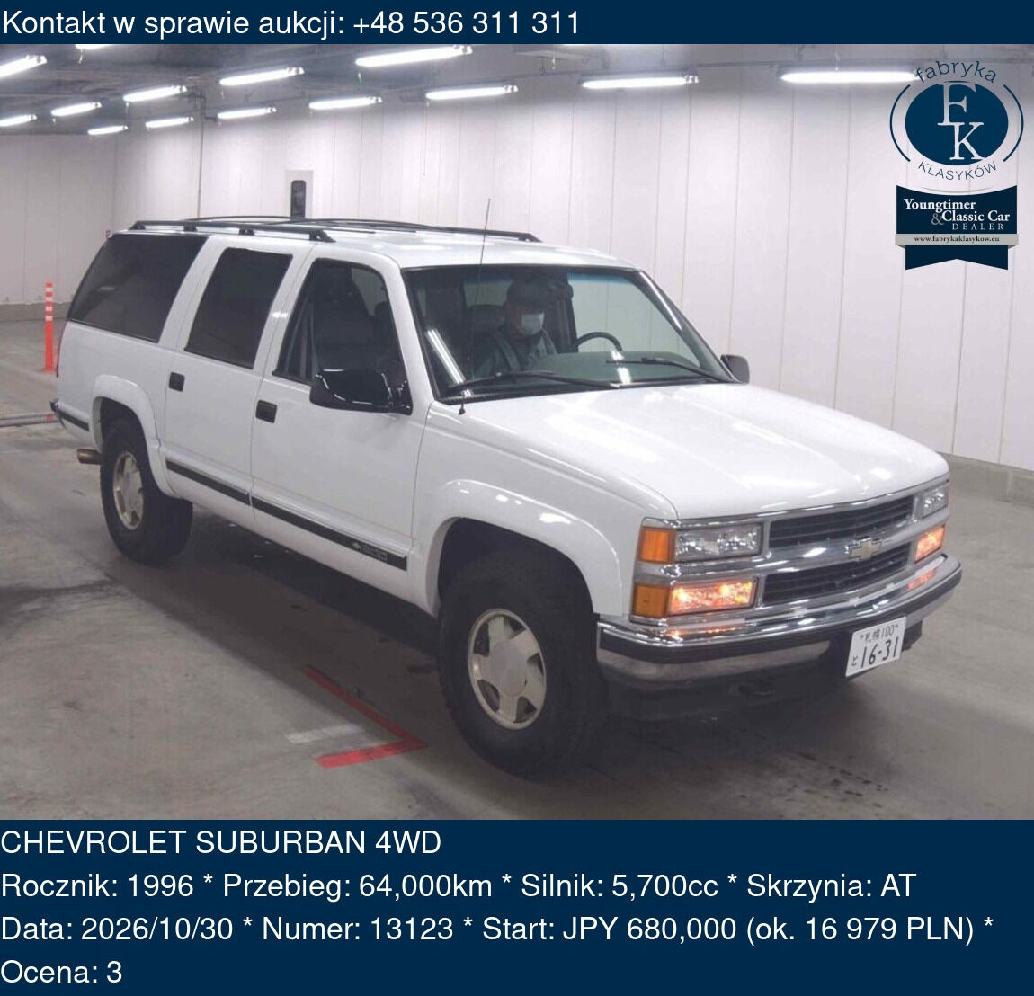 CHEVROLET SUBURBAN 4WD 1996 - zdjęcie 2