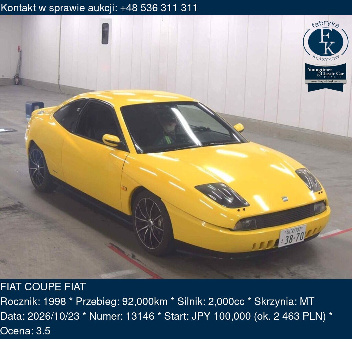 FIAT COUPE FIAT 1998 - zdjęcie 2