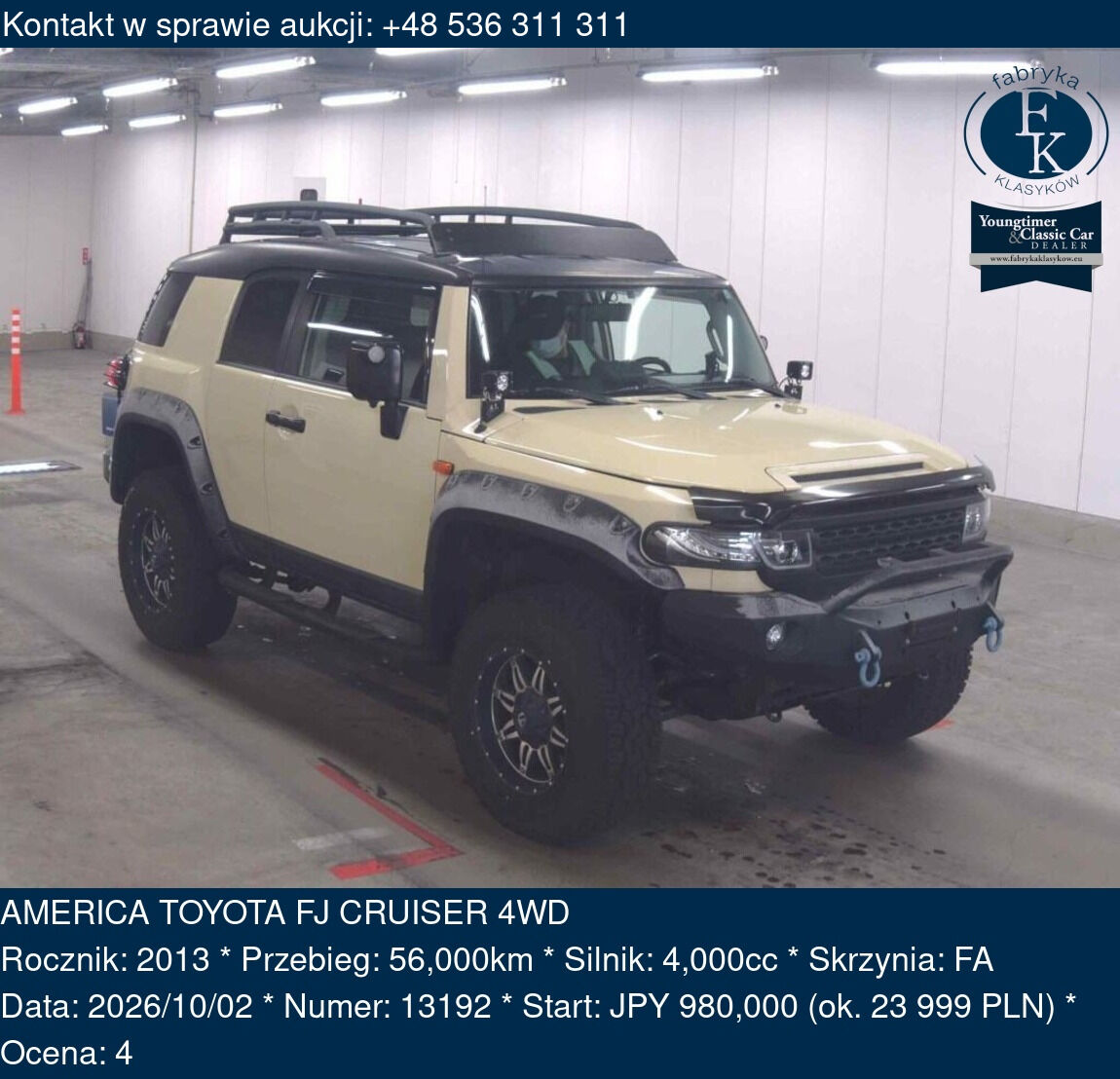 AMERICA TOYOTA FJ CRUISER 4WD 2013 - zdjęcie 2