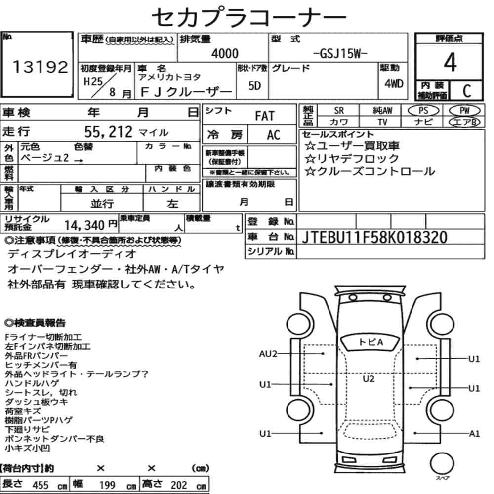 AMERICA TOYOTA FJ CRUISER 4WD 2013 - zdjęcie 9