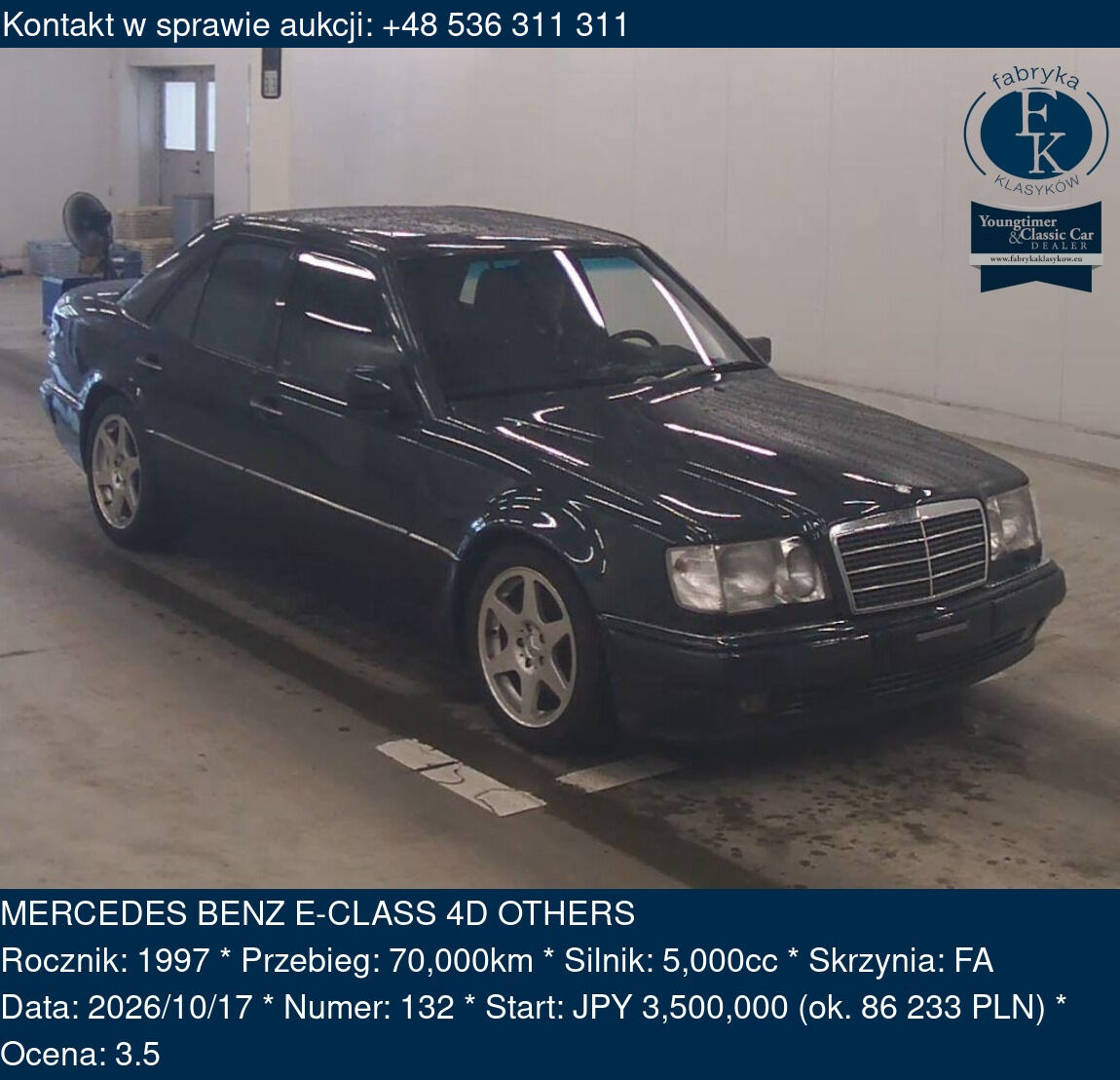 MERCEDES BENZ E-CLASS 4D OTHERS 1997 - zdjęcie 2