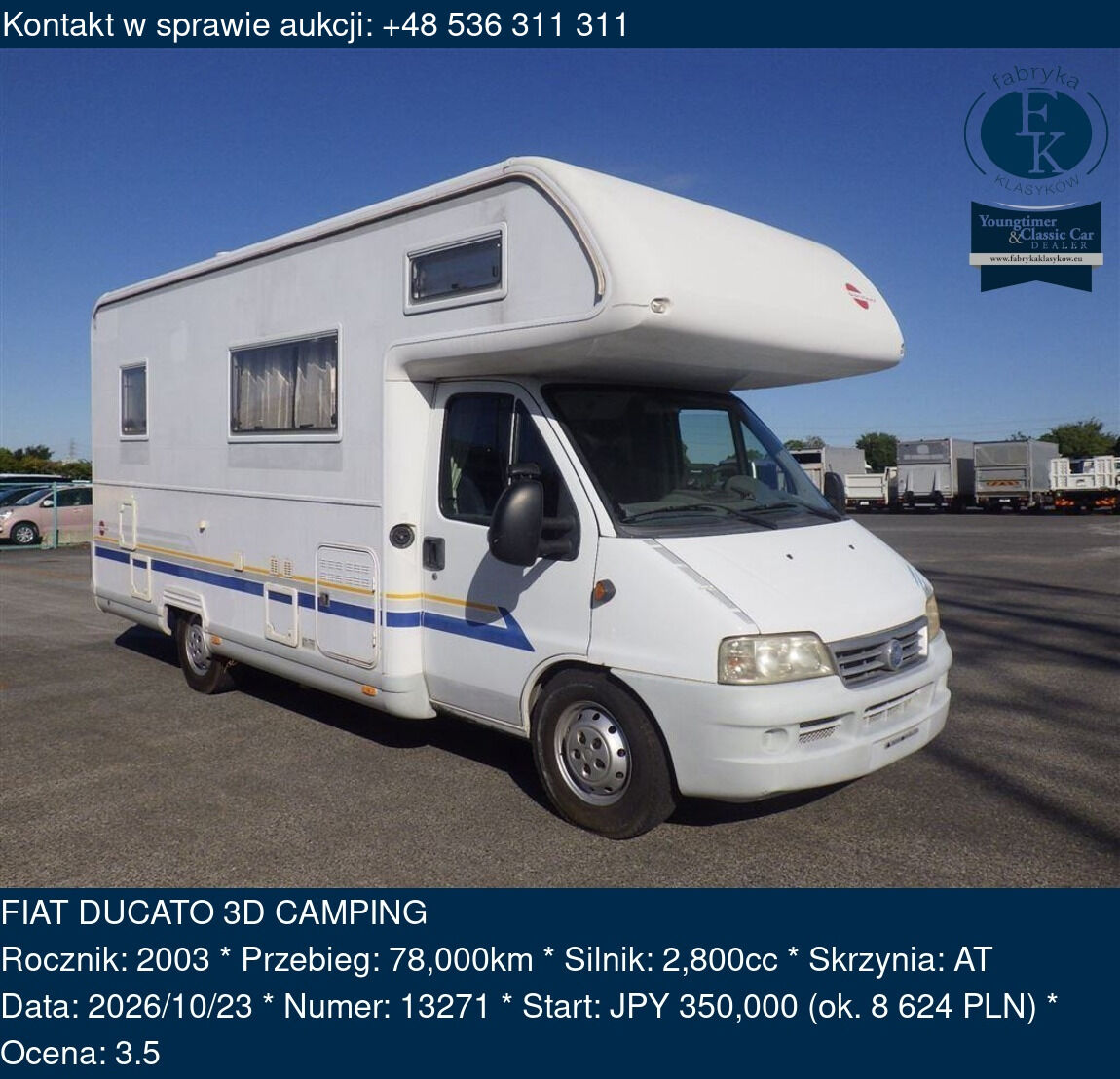FIAT DUCATO 3D CAMPING 2003 - zdjęcie 2