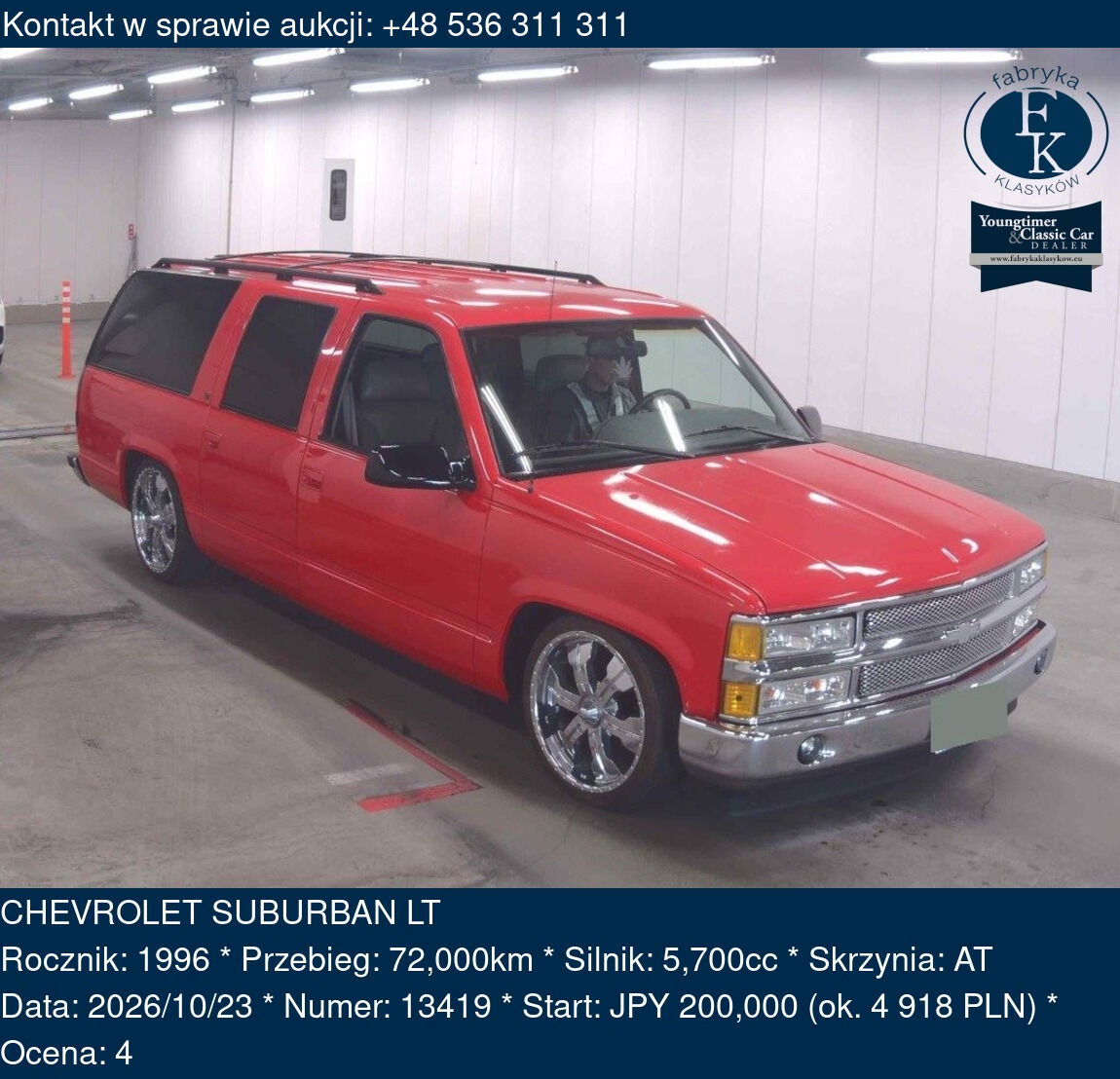 CHEVROLET SUBURBAN LT 1996 - zdjęcie 2
