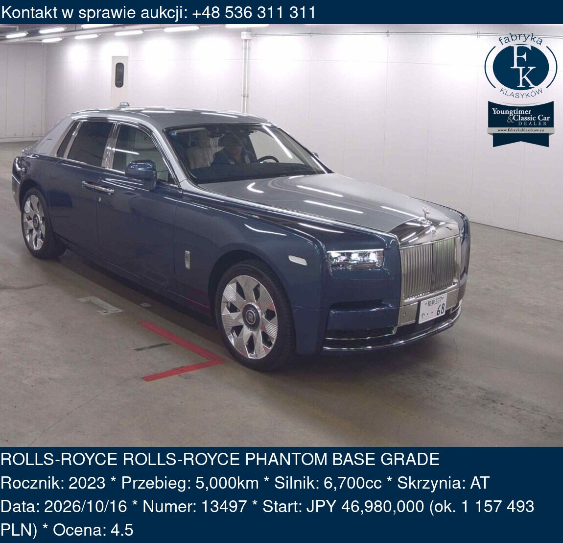 ROLLS-ROYCE ROLLS-ROYCE PHANTOM BASE GRADE 2023 - zdjęcie 2