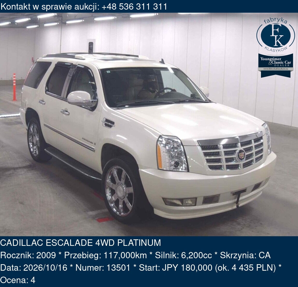 CADILLAC ESCALADE 4WD PLATINUM 2009 - zdjęcie 2