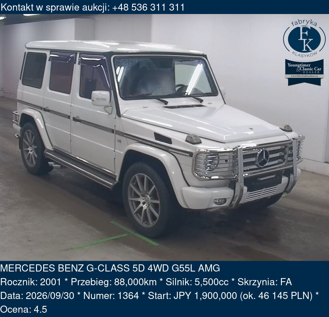 MERCEDES BENZ G-CLASS 5D 4WD G55L AMG 2001 - zdjęcie 2