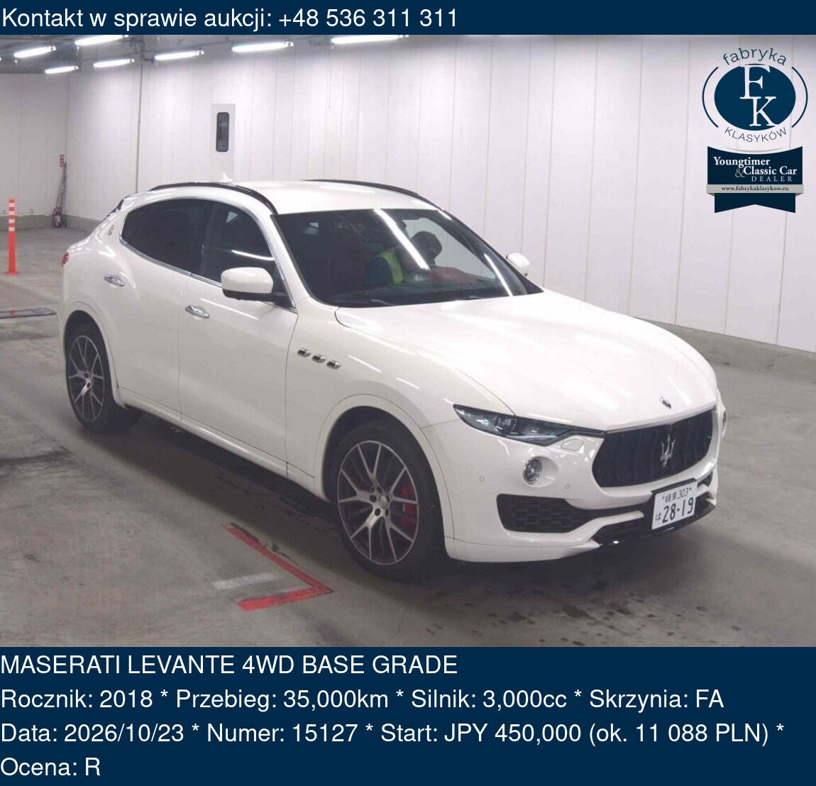 MASERATI LEVANTE 4WD BASE GRADE 2018 - zdjęcie 2