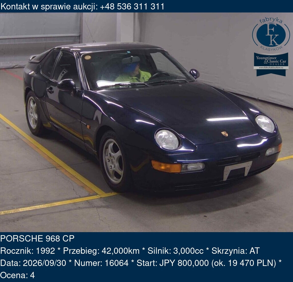 PORSCHE 968 CP 1992 - zdjęcie 2