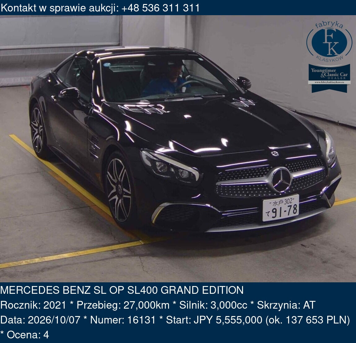 MERCEDES BENZ SL OP SL400 GRAND EDITION 2021 - zdjęcie 2