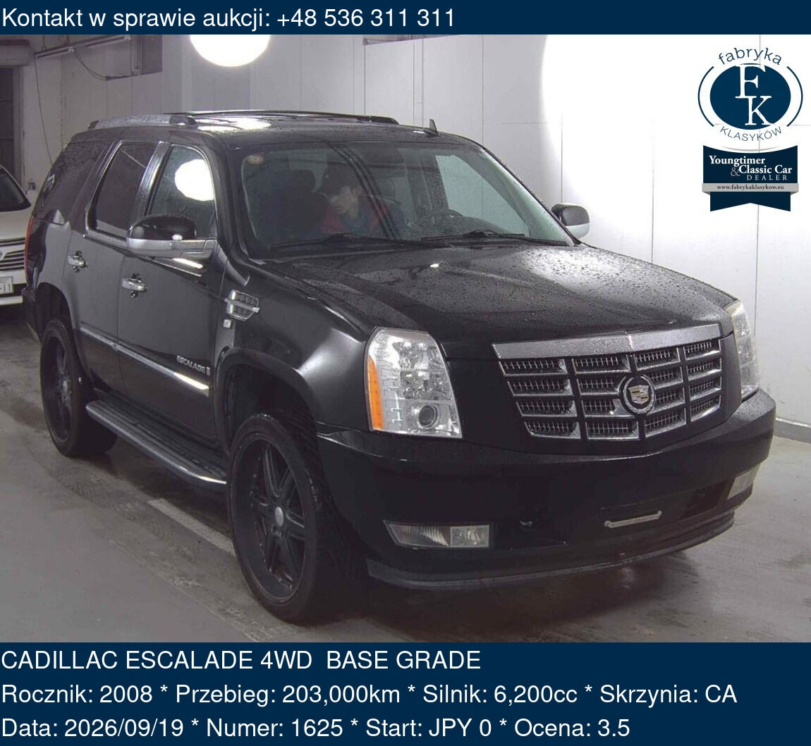CADILLAC ESCALADE 4WD BASE GRADE 2008 - zdjęcie 2