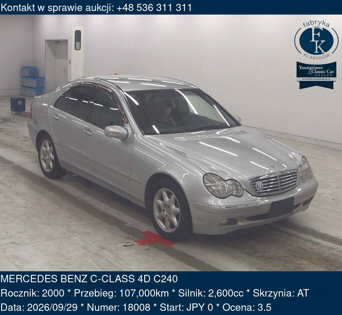 MERCEDES BENZ C-CLASS 4D C240 2000 - zdjęcie 2