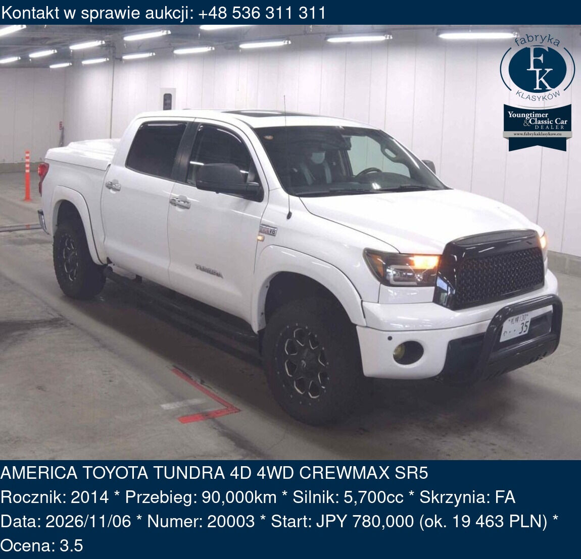 AMERICA TOYOTA TUNDRA 4D 4WD CREWMAX SR5 2014 - zdjęcie 2