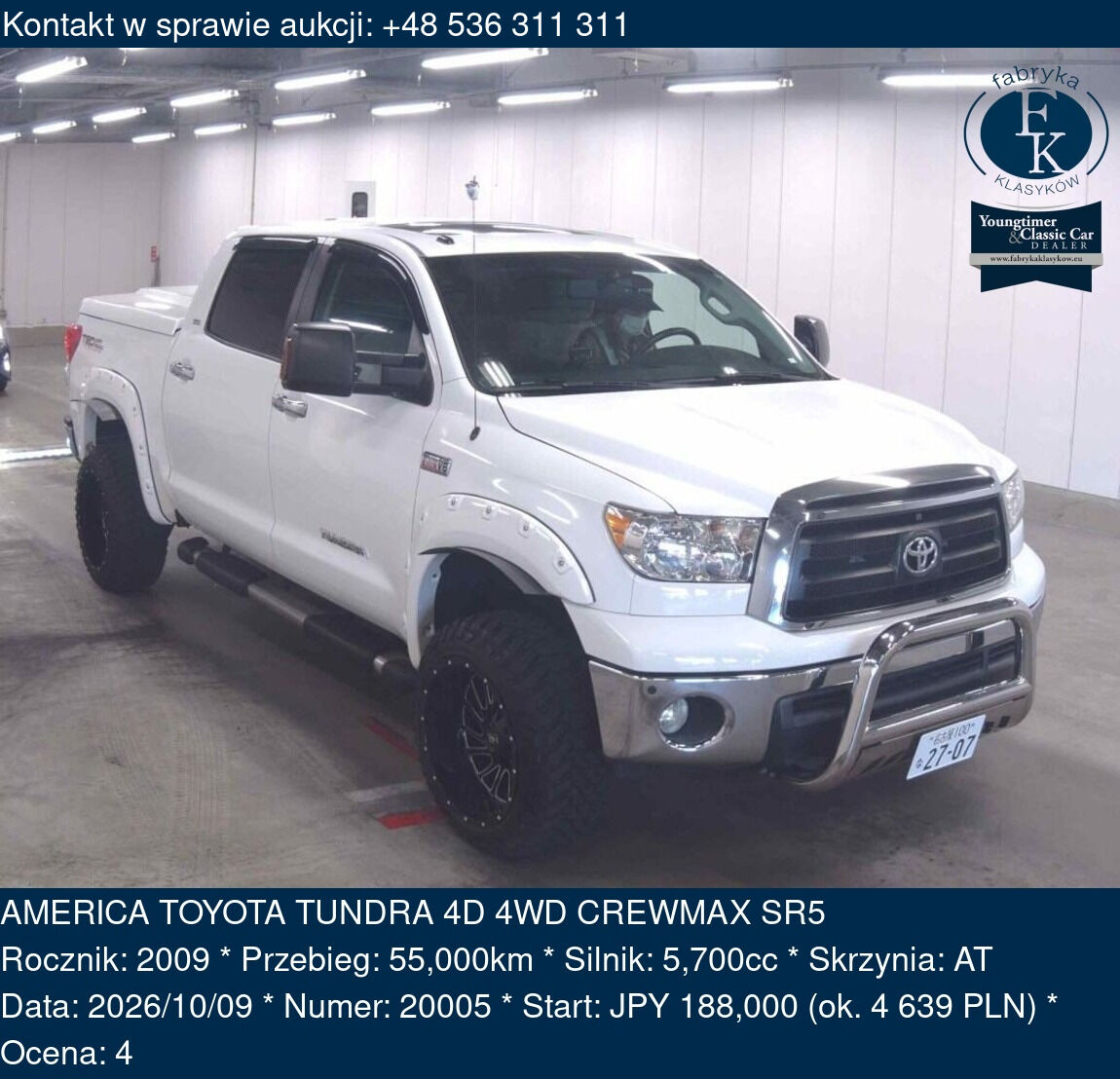 AMERICA TOYOTA TUNDRA 4D 4WD CREWMAX SR5 2009 - zdjęcie 2