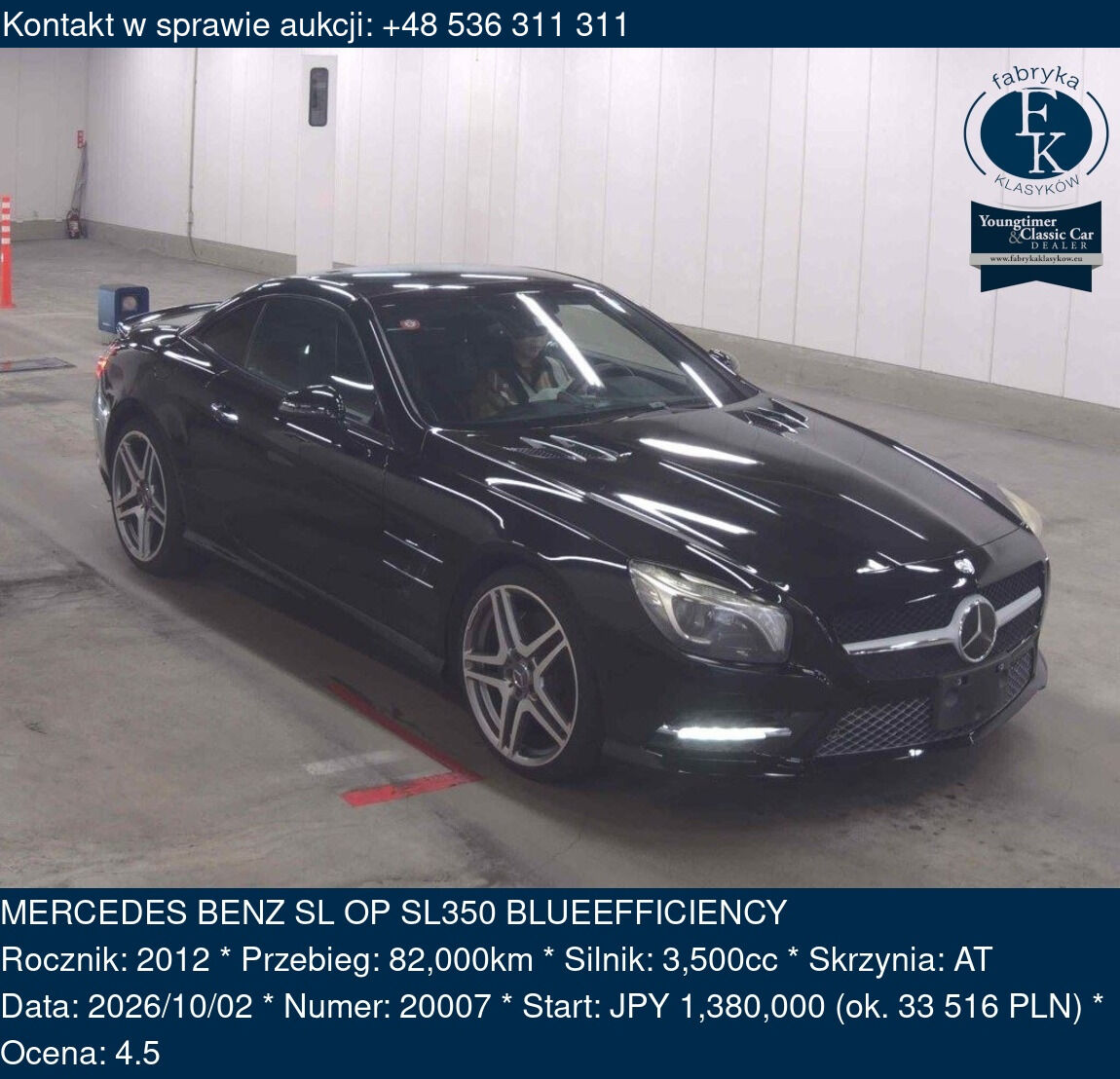 MERCEDES BENZ SL OP SL350 BLUEEFFICIENCY 2012 - zdjęcie 2