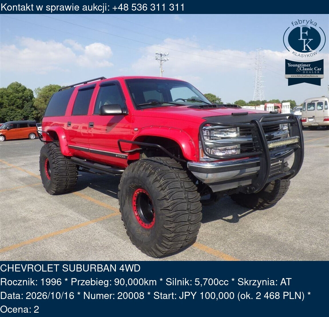 CHEVROLET SUBURBAN 4WD 1996 - zdjęcie 2