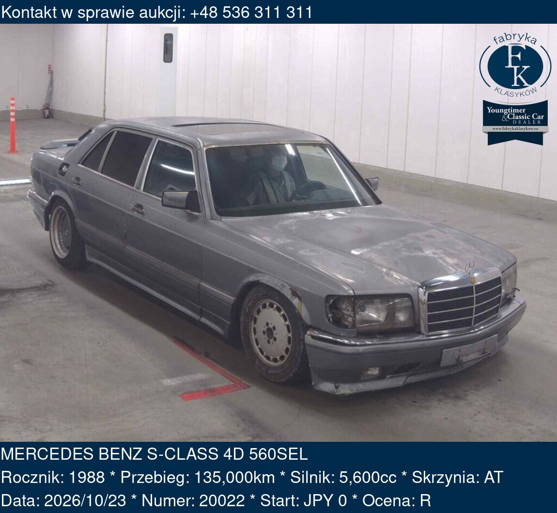 MERCEDES BENZ S-CLASS 4D 560SEL 1988 - zdjęcie 2