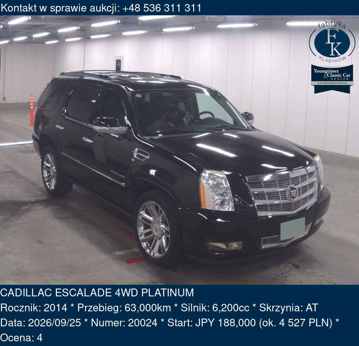 CADILLAC ESCALADE 4WD PLATINUM 2014 - zdjęcie 2