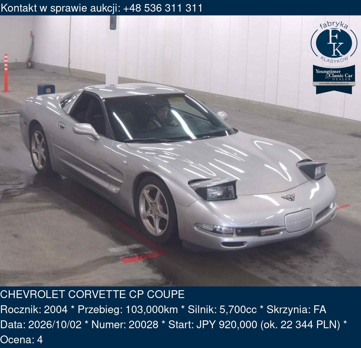 CHEVROLET CORVETTE CP COUPE 2004 - zdjęcie 2