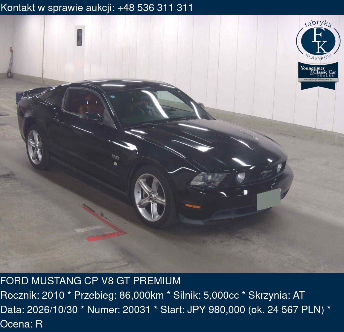 FORD MUSTANG CP V8 GT PREMIUM 2010 - zdjęcie 2