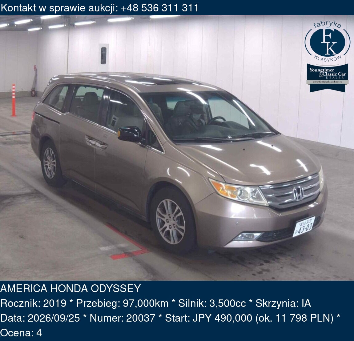 AMERICA HONDA ODYSSEY 2019 - zdjęcie 2