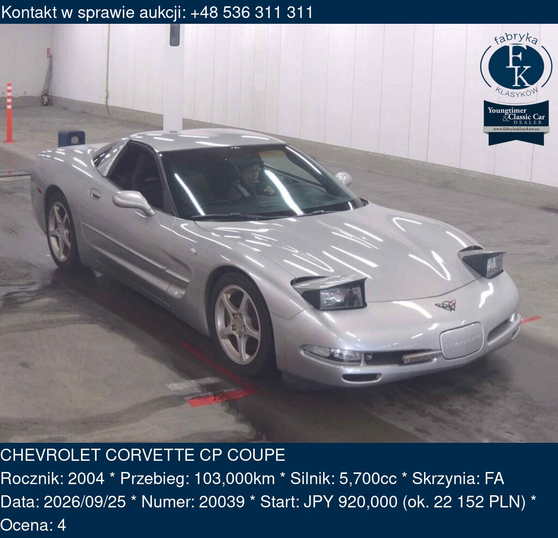 CHEVROLET CORVETTE CP COUPE 2004 - zdjęcie 2