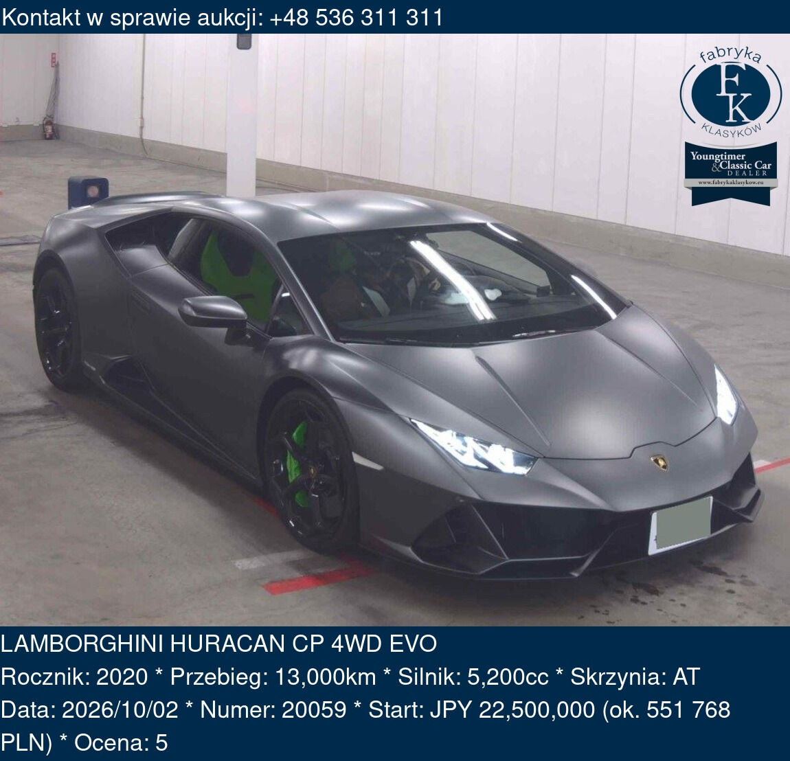 LAMBORGHINI HURACAN CP 4WD EVO 2020 - zdjęcie 2