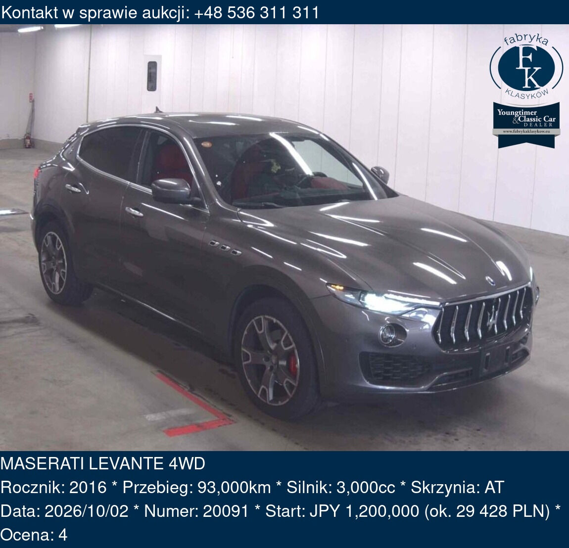 MASERATI LEVANTE 4WD 2016 - zdjęcie 2