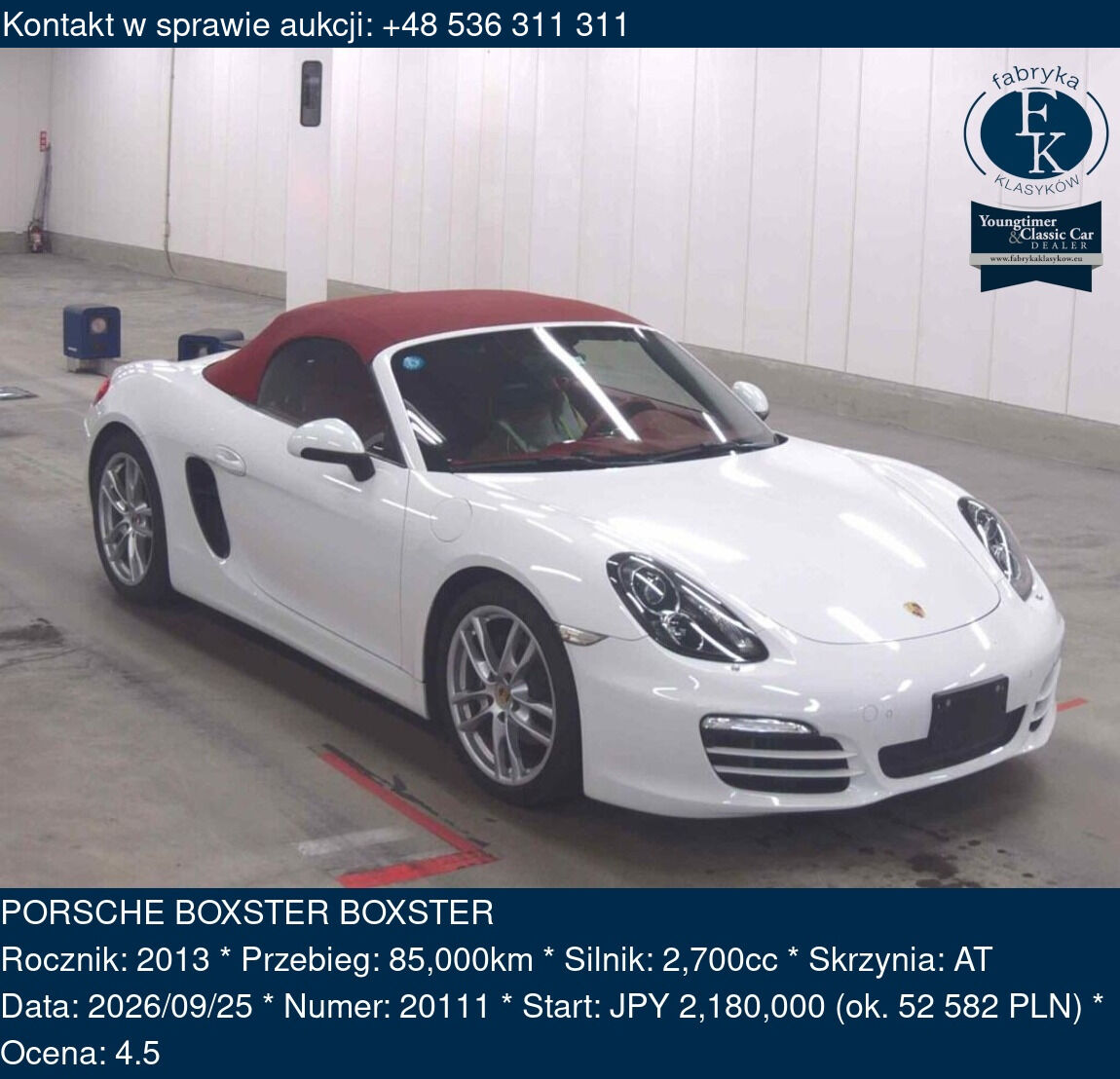 PORSCHE BOXSTER BOXSTER 2013 - zdjęcie 2