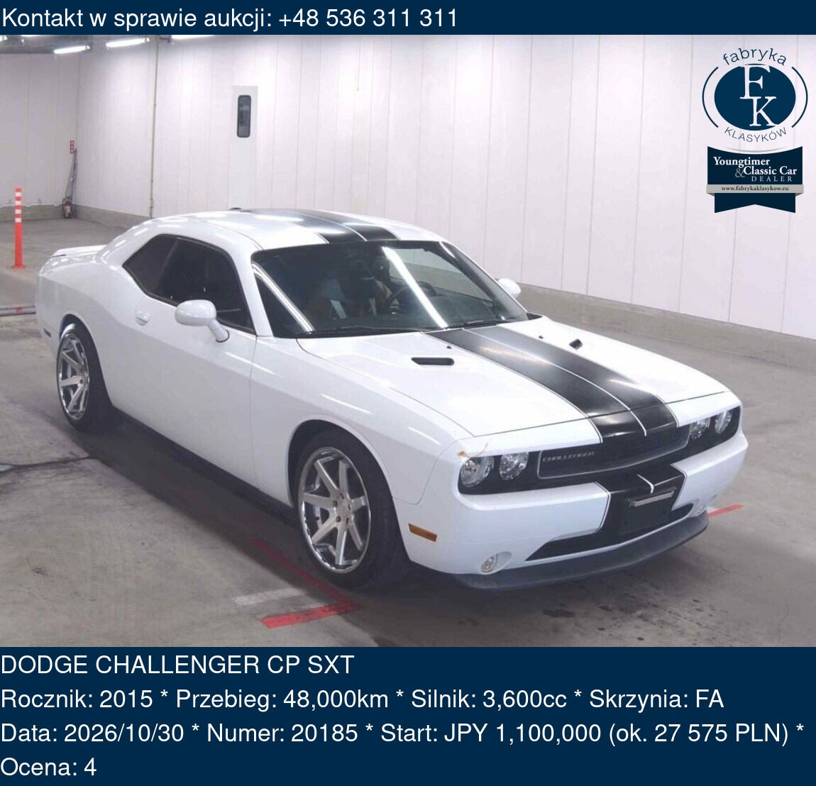 DODGE CHALLENGER CP SXT 2015 - zdjęcie 2