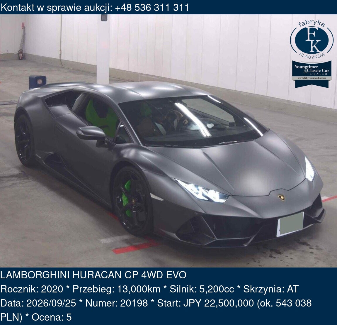 LAMBORGHINI HURACAN CP 4WD EVO 2020 - zdjęcie 2