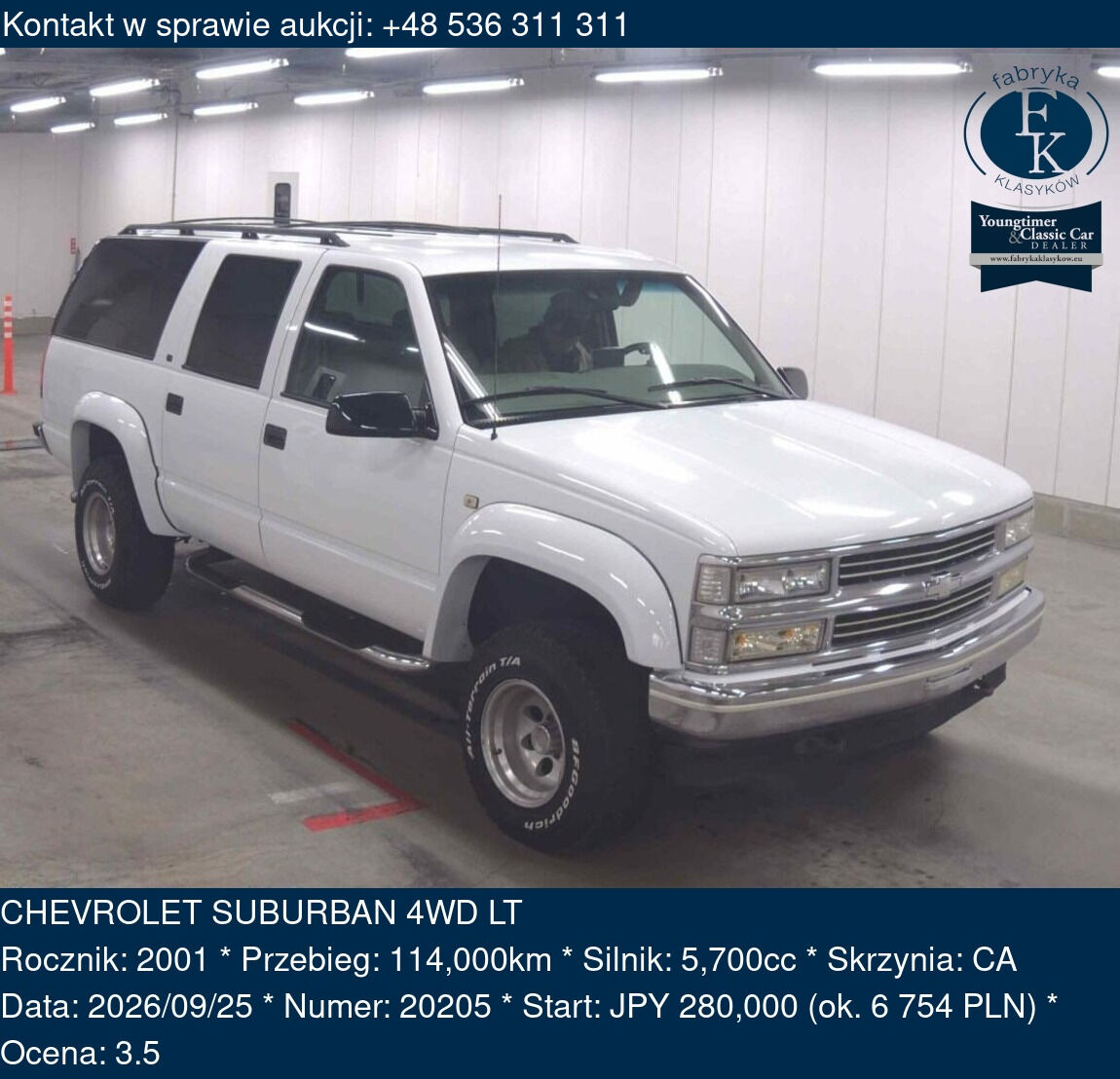 CHEVROLET SUBURBAN 4WD LT 2001 - zdjęcie 2