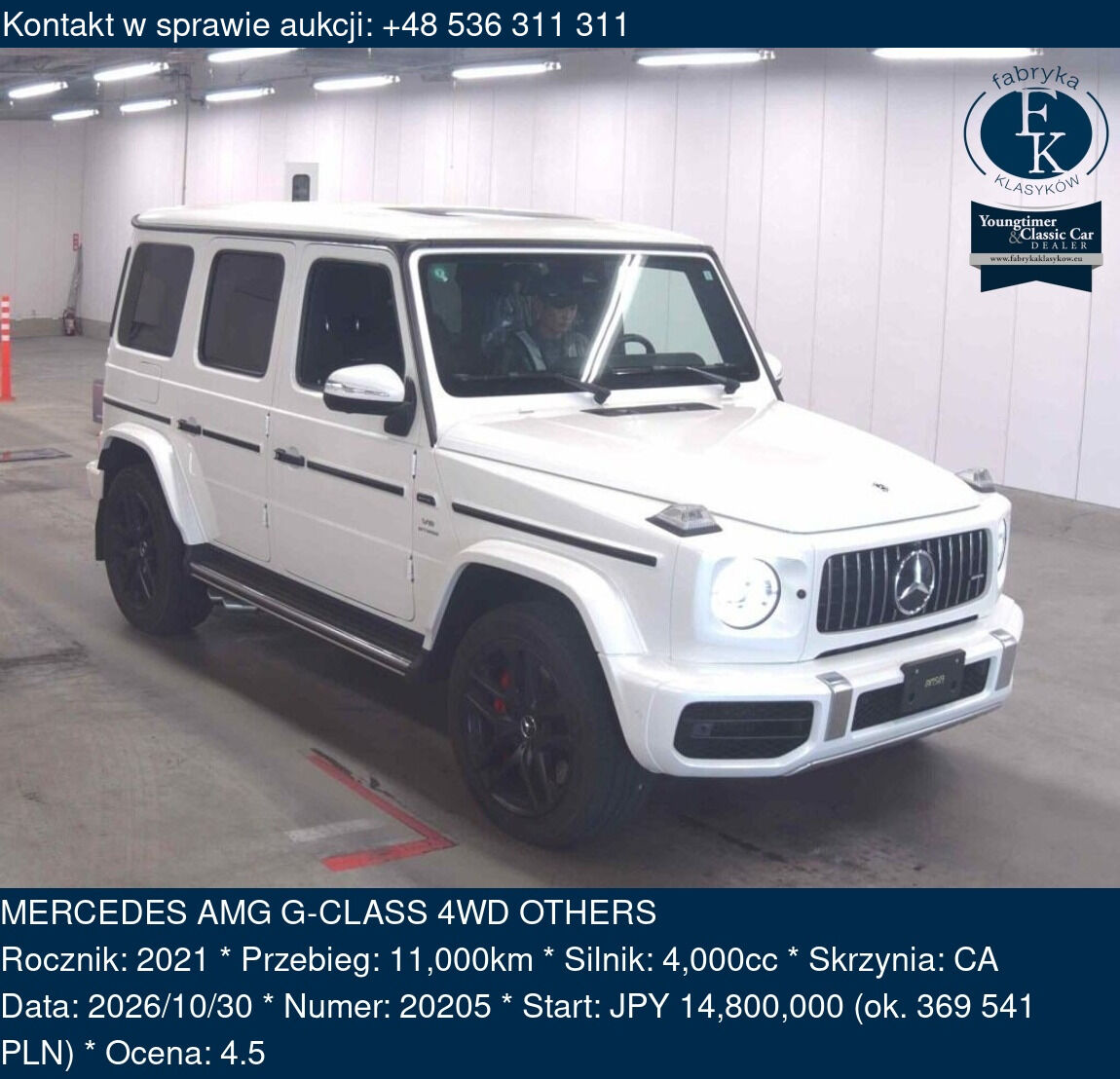 MERCEDES AMG G-CLASS 4WD OTHERS 2021 - zdjęcie 2