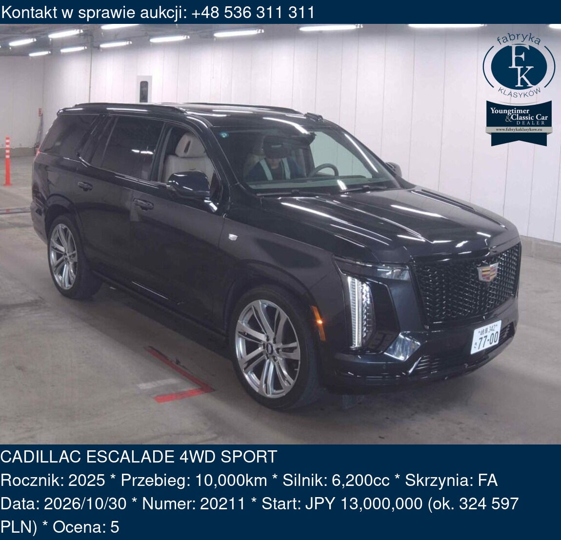 CADILLAC ESCALADE 4WD SPORT 2025 - zdjęcie 2