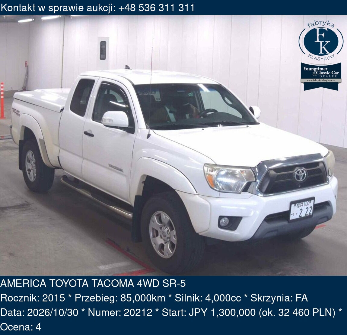 AMERICA TOYOTA TACOMA 4WD SR-5 2015 - zdjęcie 2