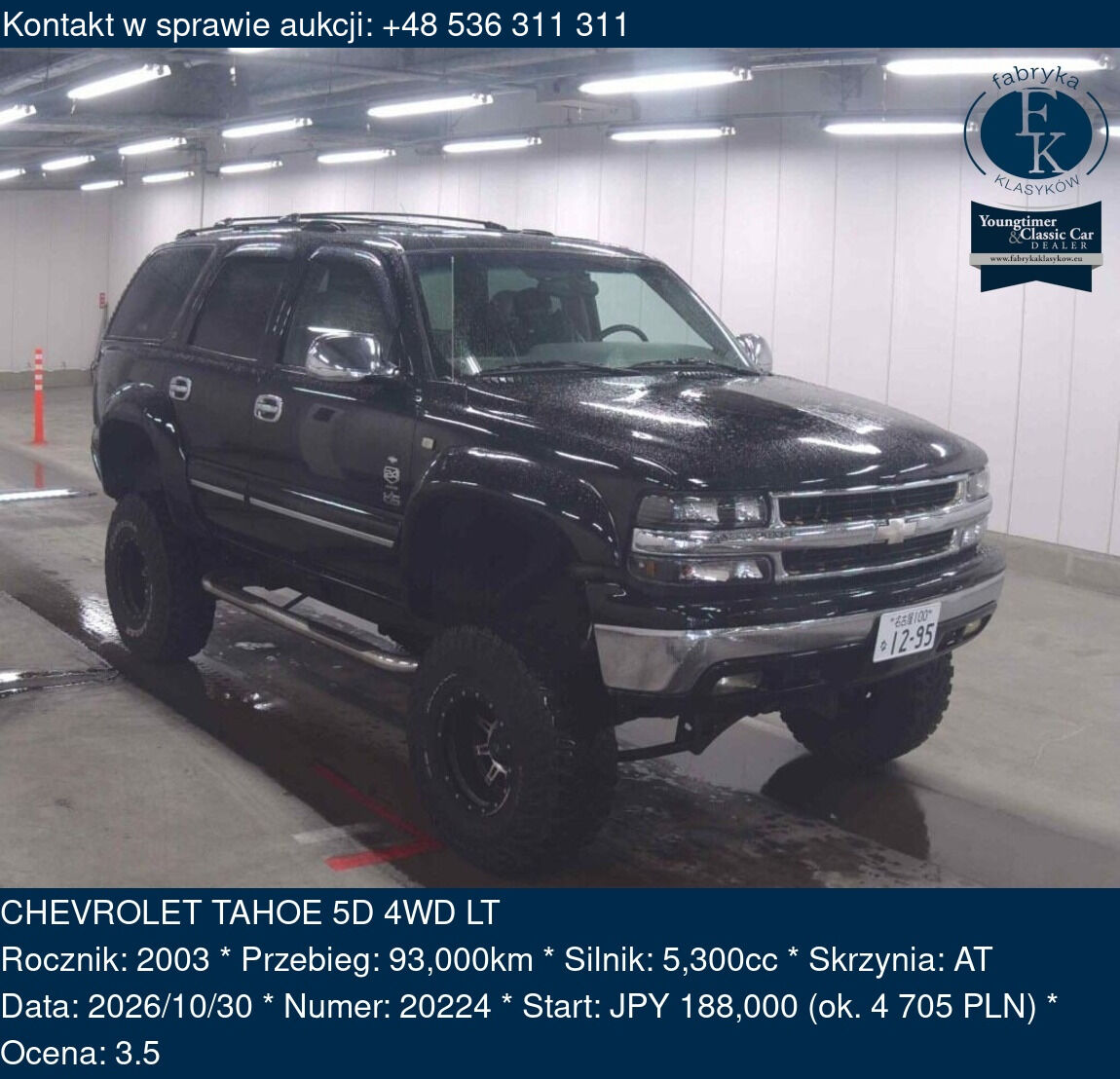 CHEVROLET TAHOE 5D 4WD LT 2003 - zdjęcie 2